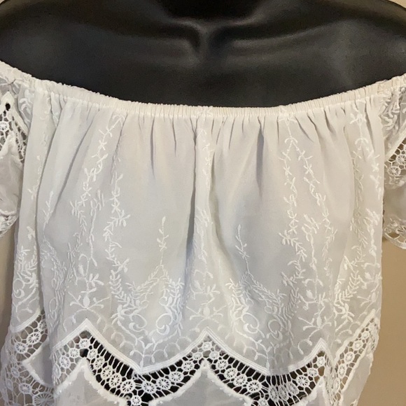 Lucy Paris White Off The Shoulder Top XS - Picture 2 of 8